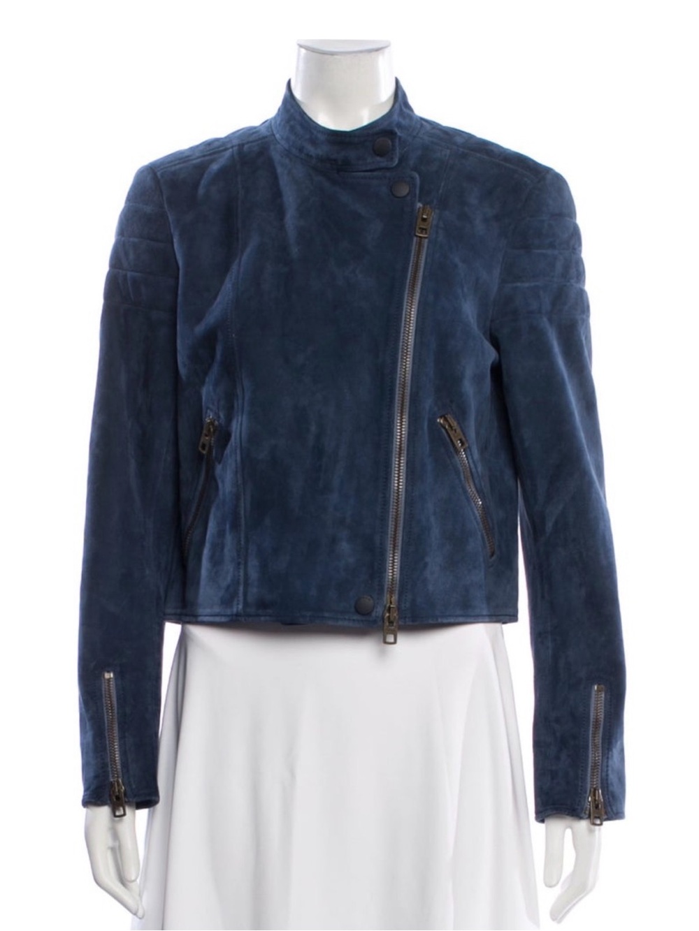 Coach Blue Suede Zip Leather Jacket-Great condition